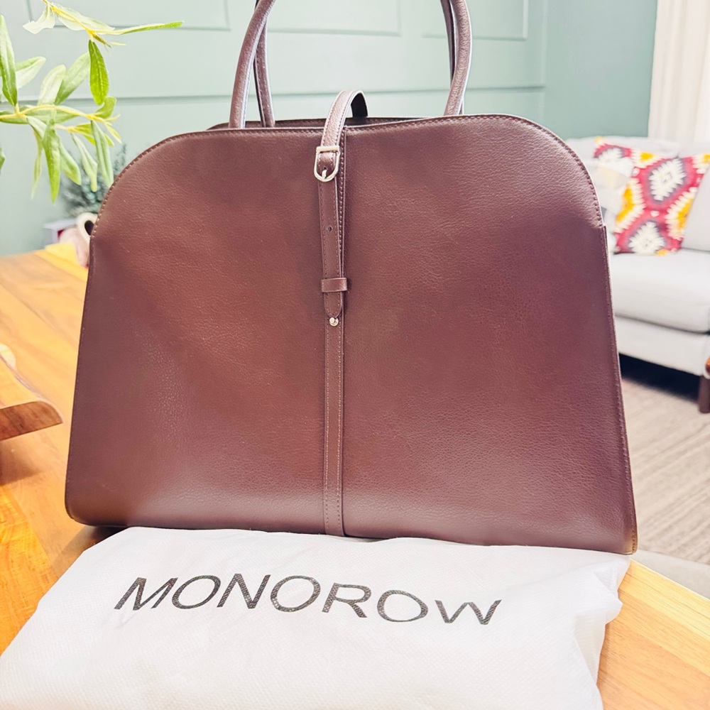 Monrow Brown Laptop Bag with Structured Design